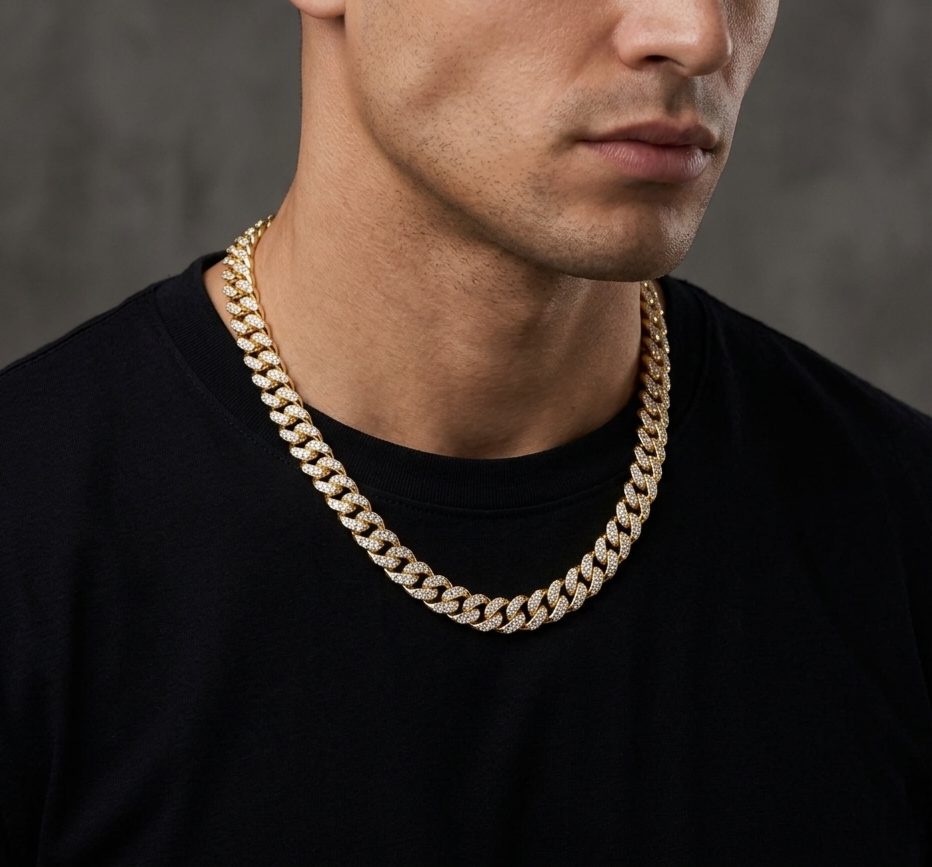 Big Daddy 10MM Iced Out Cuban Link Gold Chain