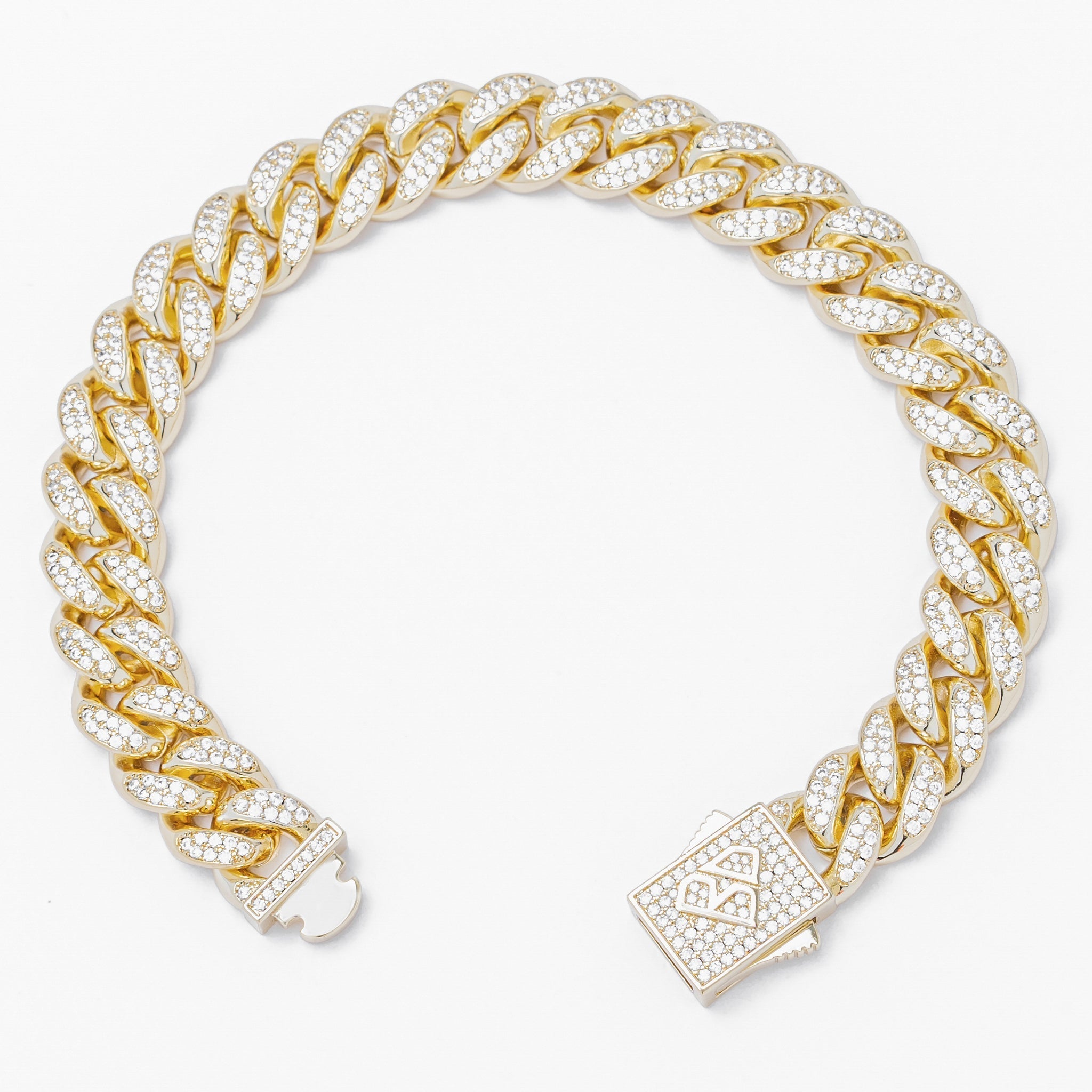 Big Daddy 10MM Iced Out Miami Cuban Link Gold Bracelet - Bracelet