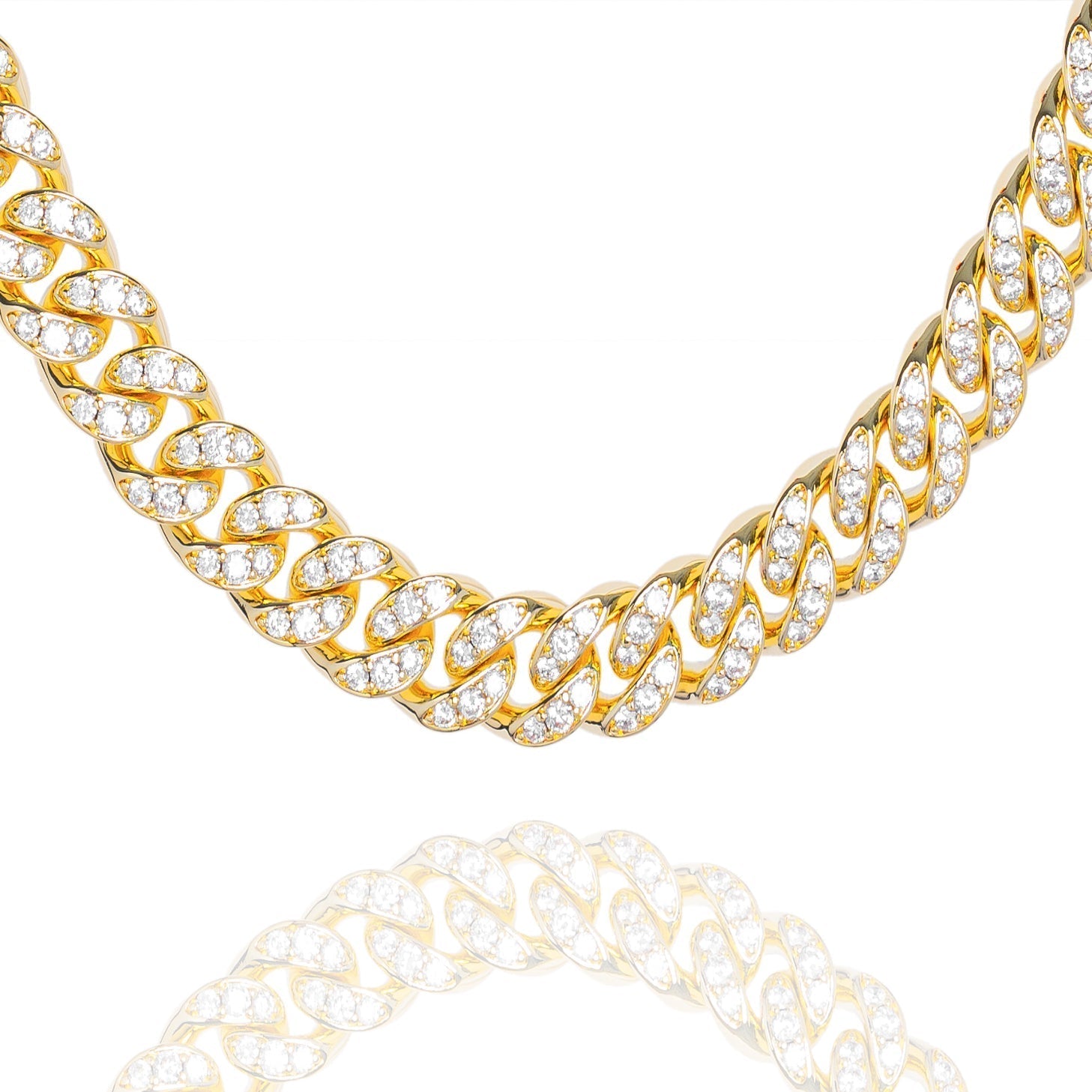 Big Daddy 12MM Bling Cuban Link Gold Chain - Chain