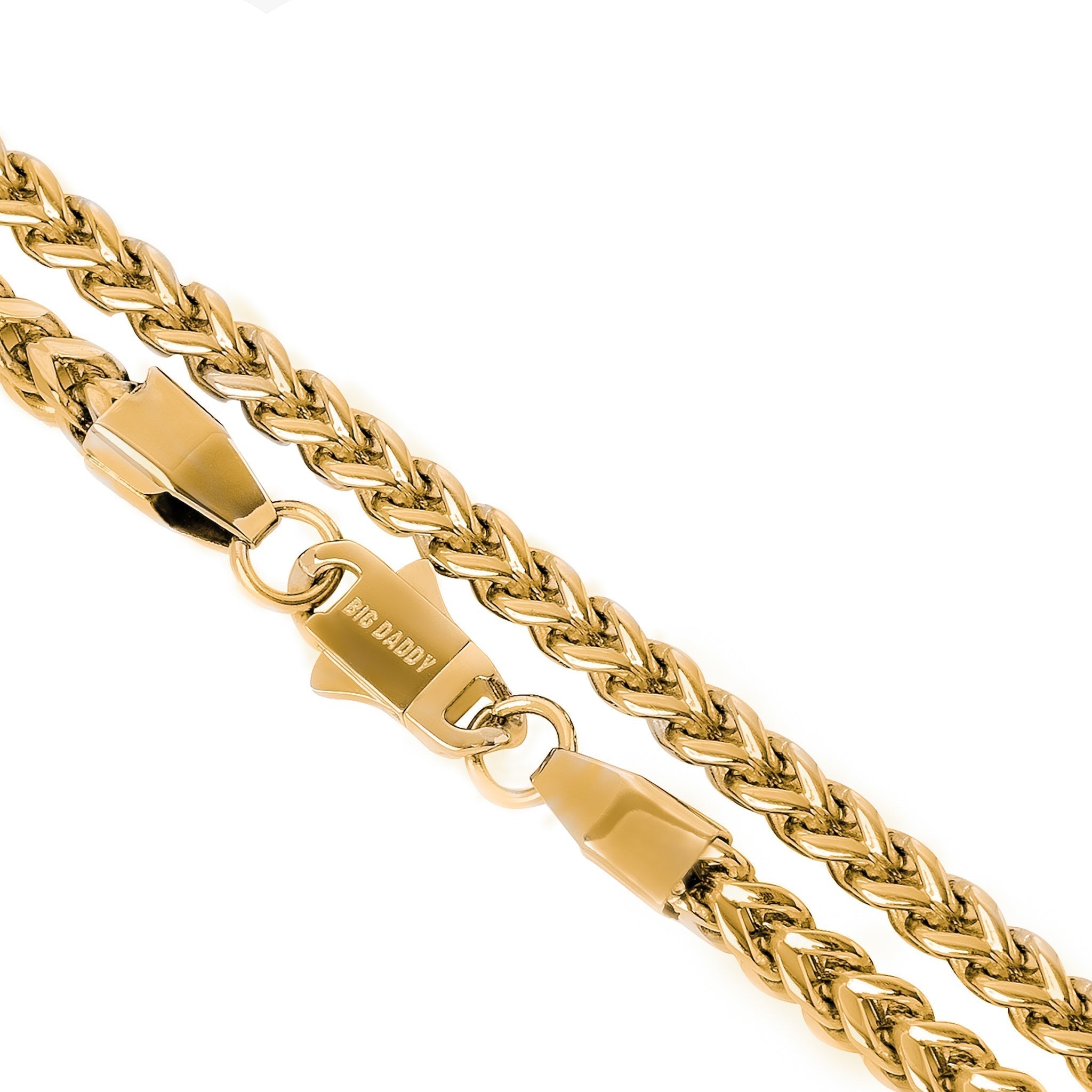 5mm gold rope chain with detailed clasp and link detail