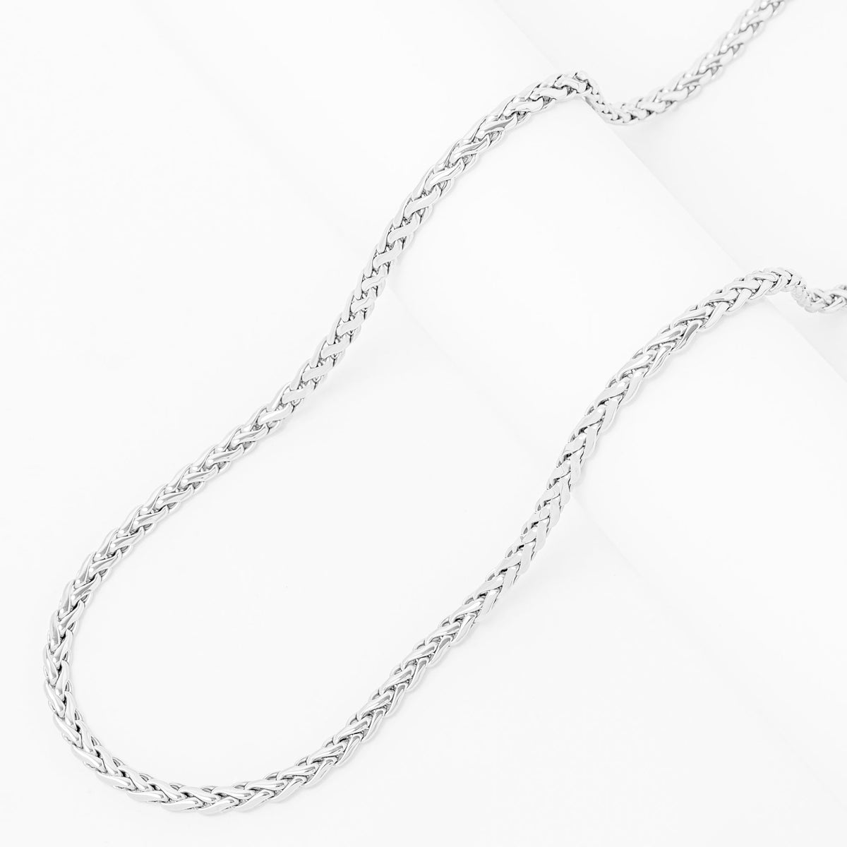 Big Daddy 5MM silver steel spiga rope chain close-up texture