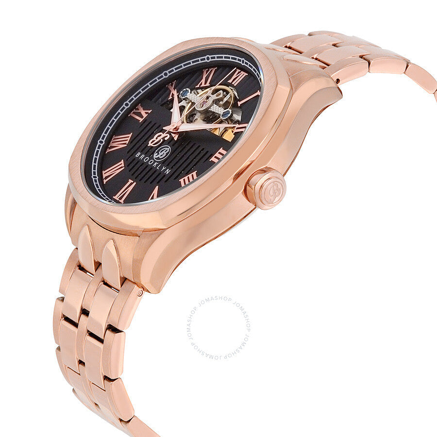 Brooklyn Dunham Skeleton Reloj automático para hombre con esfera negra 202-M3262