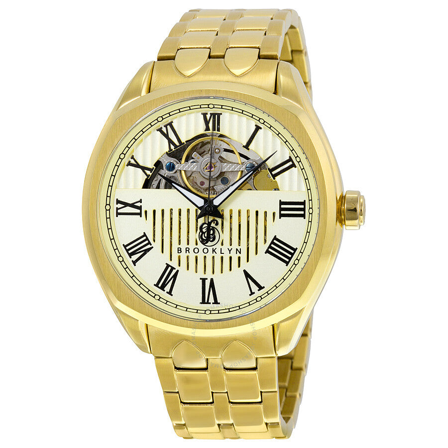 Brooklyn Dunham Skeleton Reloj automático para hombre con esfera de marfil 202-M2372