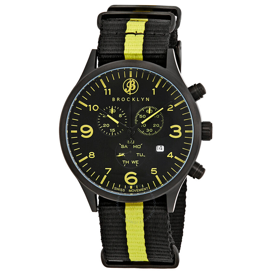 Brooklyn Watch Co. Bedford Brownstone Chronograph Black Dial Men's Watch 309-I-01YA-NSYW