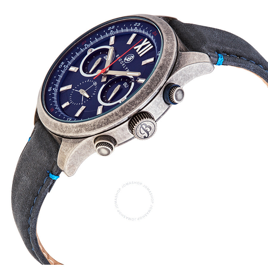 Brooklyn Watch Co. Stuyvesant Reloj de cuarzo con esfera azul para hombre BW-8128-SQ-03