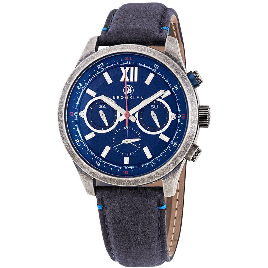 Brooklyn Watch Co. Stuyvesant Reloj de cuarzo con esfera azul para hombre BW-8128-SQ-03