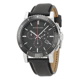 Burberry Black Dial Chronograph Black Leather Men's Watch BU9382