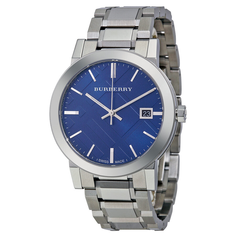Buy Burberry Blue Check Stamped Dial Stainless Steel Men's Watch