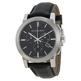 Burberry Cronógrafo Negro Dial Negro Cuero Hombre Reloj BU9356