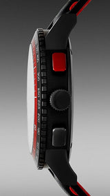 ساعة بربري سيتي كرونوغراف للرجال، مينا أسود وسوار جلدي أسود - BU9803