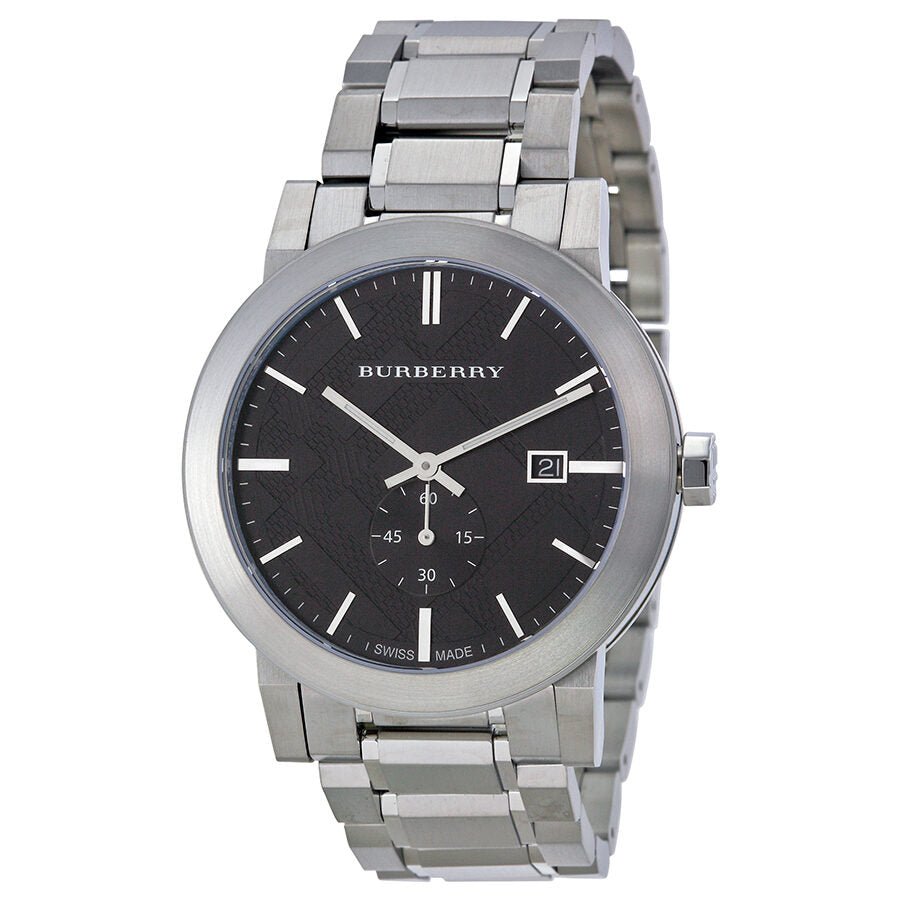 Burberry Reloj de hombre de acero inoxidable con esfera gris oscuro BU9901