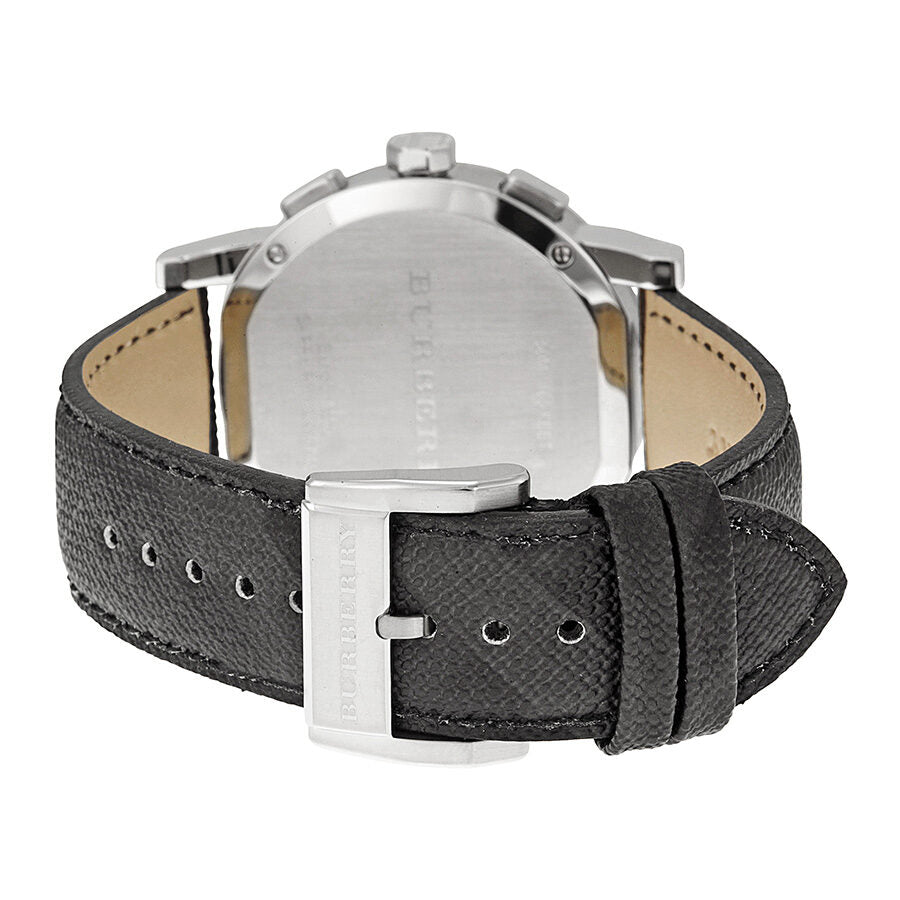 Reloj Burberry para hombre con esfera gris y cuero negro BU9362