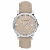 Reloj Burberry para hombre con correa de piel marrón a cuadros grandes BU9010