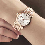 Burberry Swiss Rose Gold Stainless Steel White Dial Women's Watch BU9104