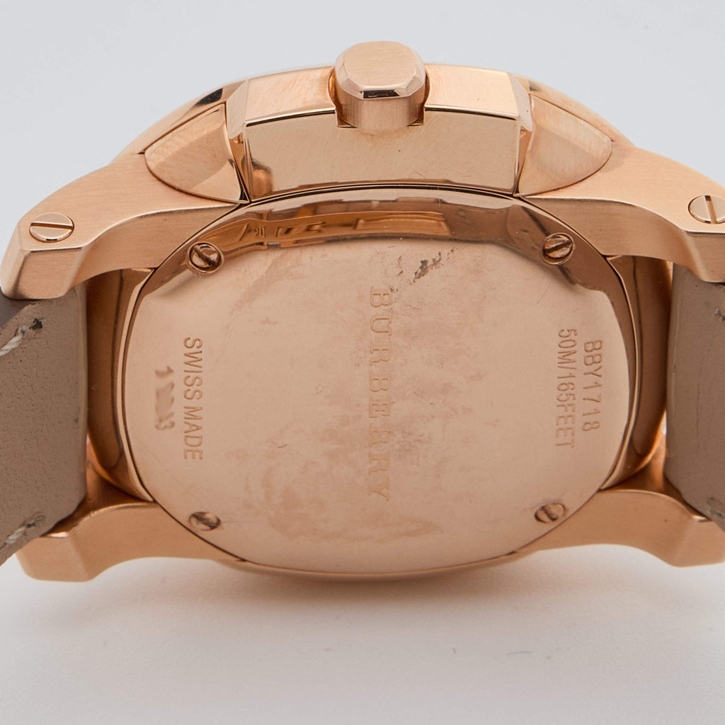 Burberry The Britain Rose Gold Storm Grey Dial Leather BBY1718