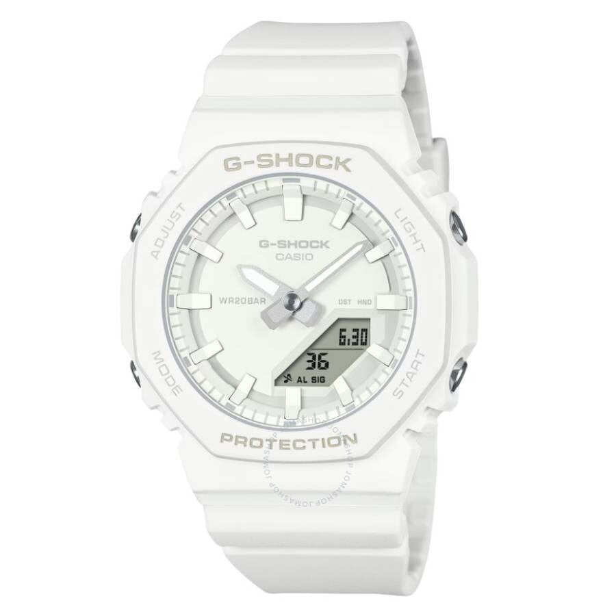 Casio G-Shock Alarm World Time Quartz Analog-Digital White Dial Ladies Watch GMA-P2100-7A - Watches of America