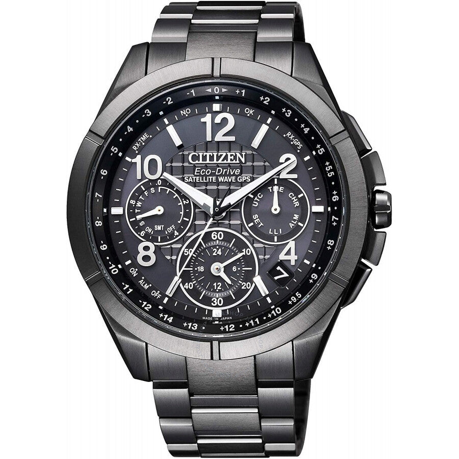 Citizen Attesa Perpetual Alarm World Time Chronograph Black Dial Men's Watch CC9075-52F - The Watches Men & Co