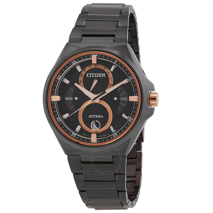 Citizen Attesa Quartz Moon Phase Black Dial Men's Watch BU0065-64E - The Watches Men & Co