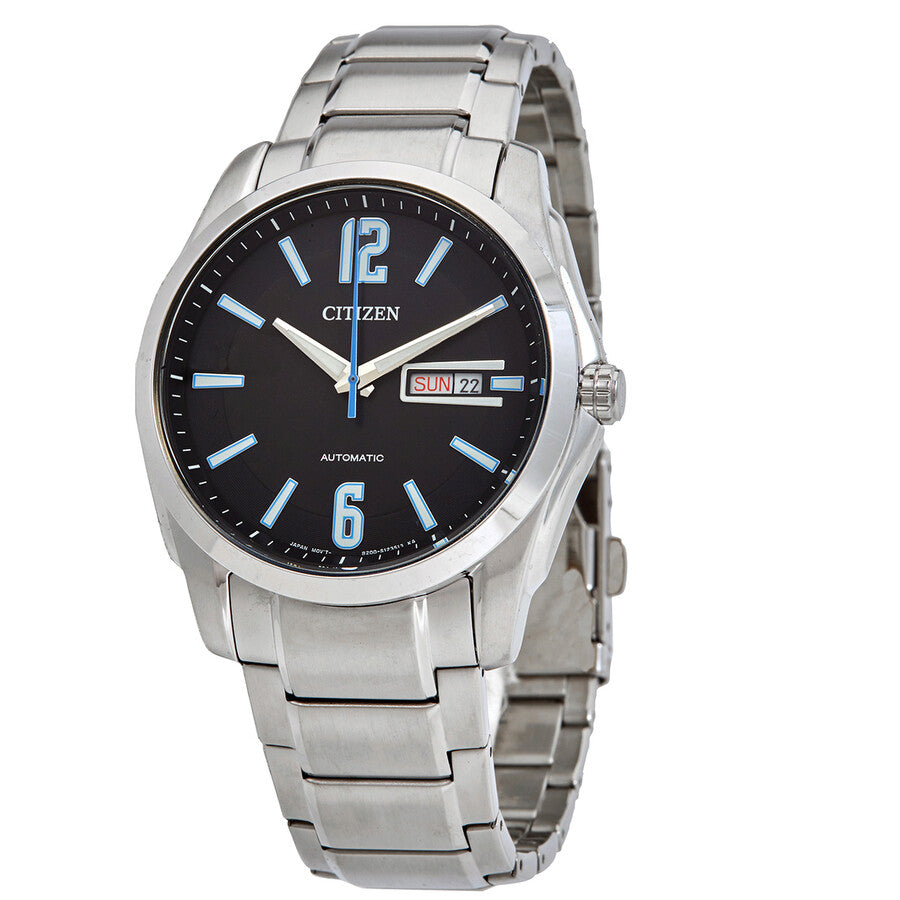 Citizen Automatic Day-Date Black Dial Stainless Steel Men's Watch NH7490-55E