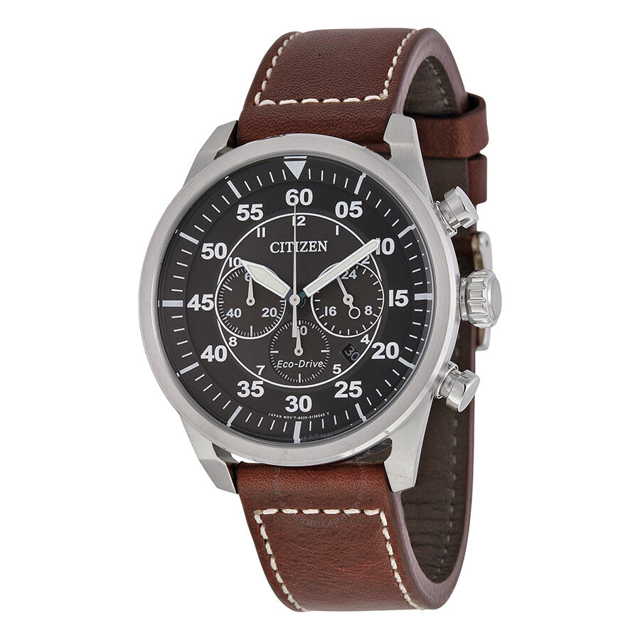 Citizen Avion Eco-Drive Chronograph Black Dial Men's Watch CA4210-24E