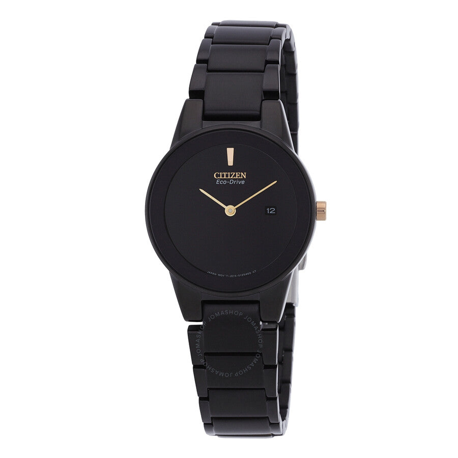 Citizen Axiom Black Dial Stainless Steel Ladies Watch GA1055-57F - The Watches Men & Co