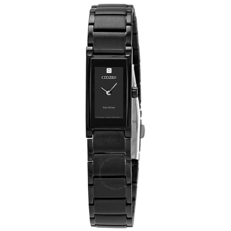 Citizen Axiom Diamond Black Dial Ladies Watch EG7055-51E - The Watches Men & Co