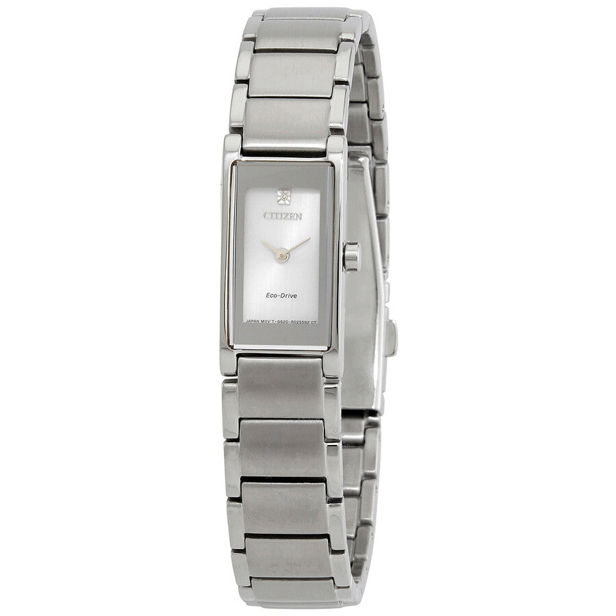 Citizen Axiom Diamond Silver Dial Ladies Watch EG7050-54A - The Watches Men & Co