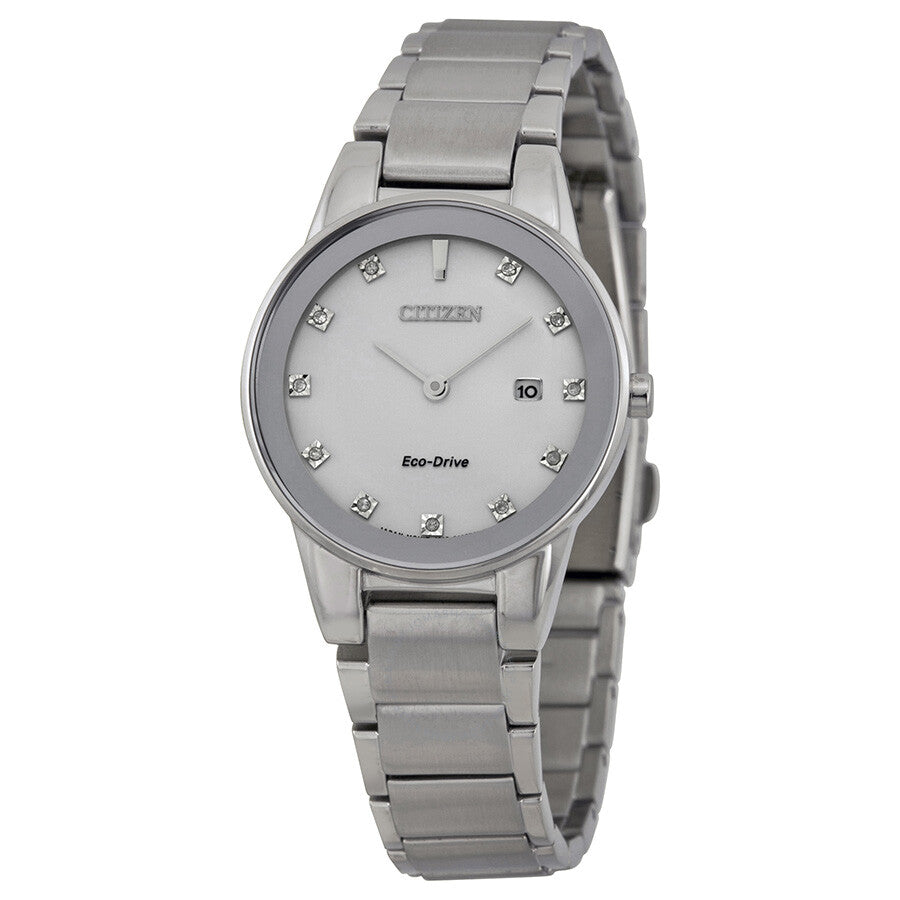 Citizen Axiom Eco-drive Silver Dial Ladies Watch Ga1050-51b - The Watches Men & Co