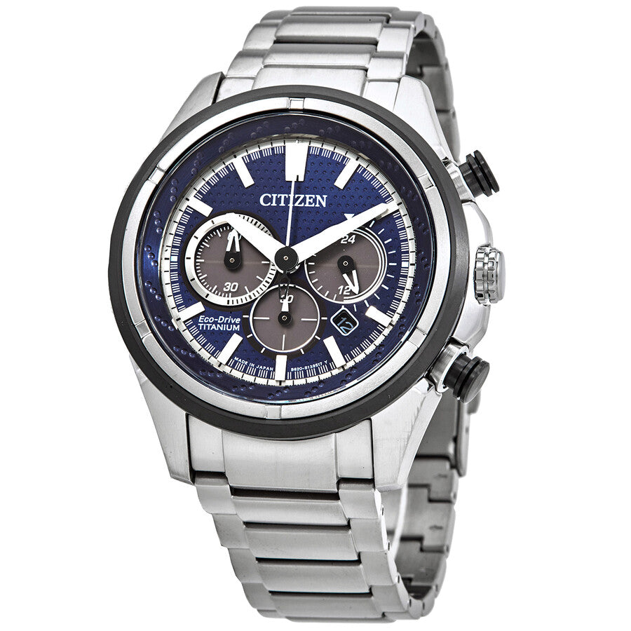 Citizen Blue Dial Eco-Drive Super Titanium Chronograph Watch CA4241-55L