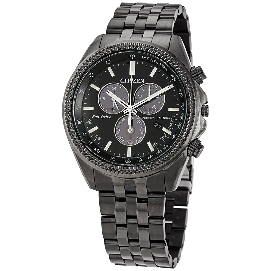 Citizen Brycen Perpetual Chronograph Black Dial Men's Watch BL5567-57E