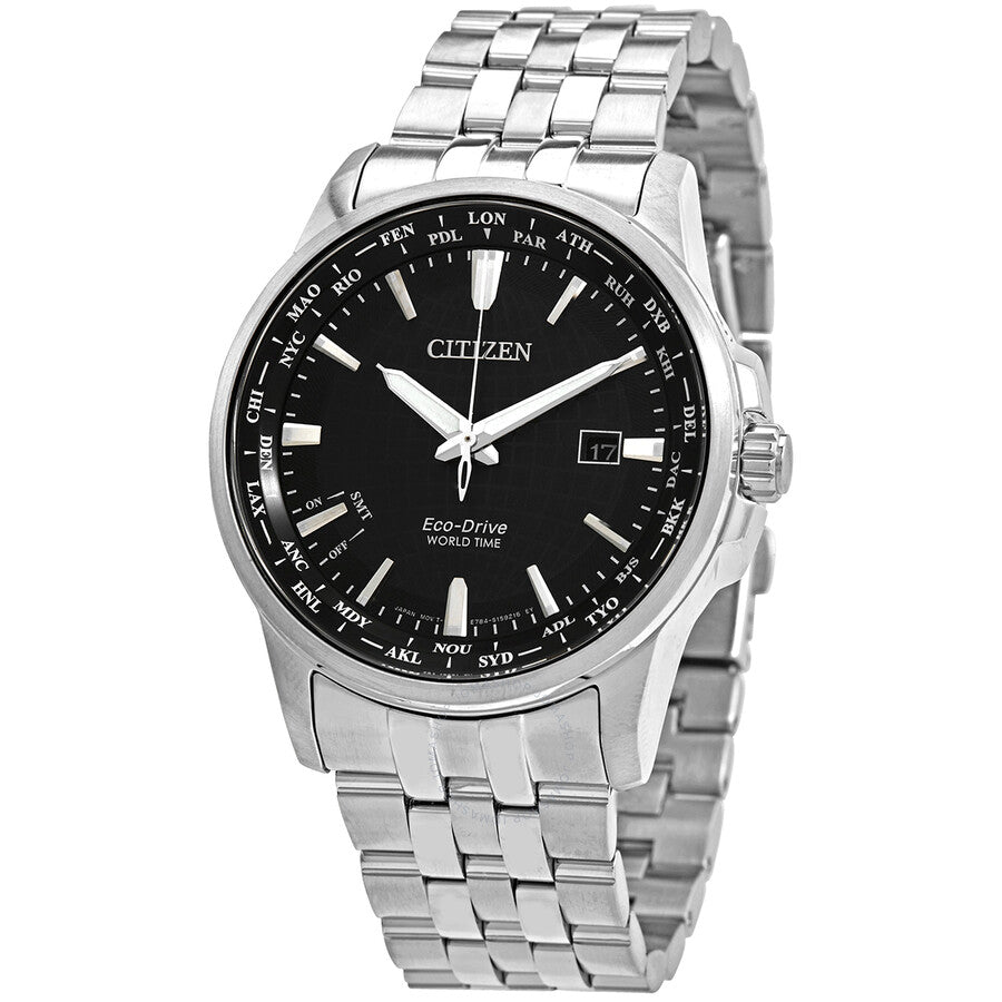 Citizen Brycen World Time Black Dial Stainless Steel Men's Watch BX1000-57E
