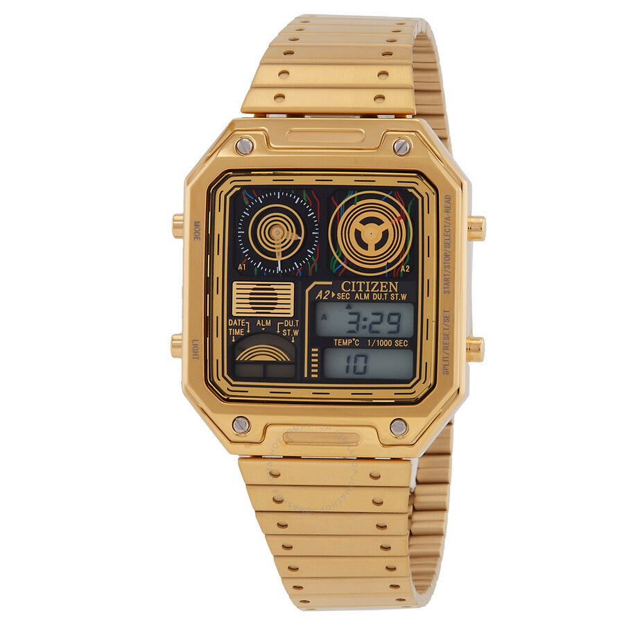 Citizen C-3PO Perpetual Quartz Analog-Digital Black Dial Men's Watch JG2123-59E - The Watches Men & Co