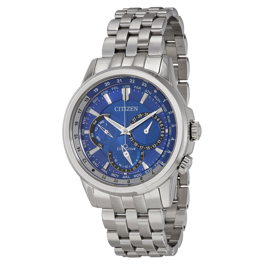 Citizen Calendrier Eco-Drive World Time Reloj para hombre con esfera azul oscuro BU2021-51L