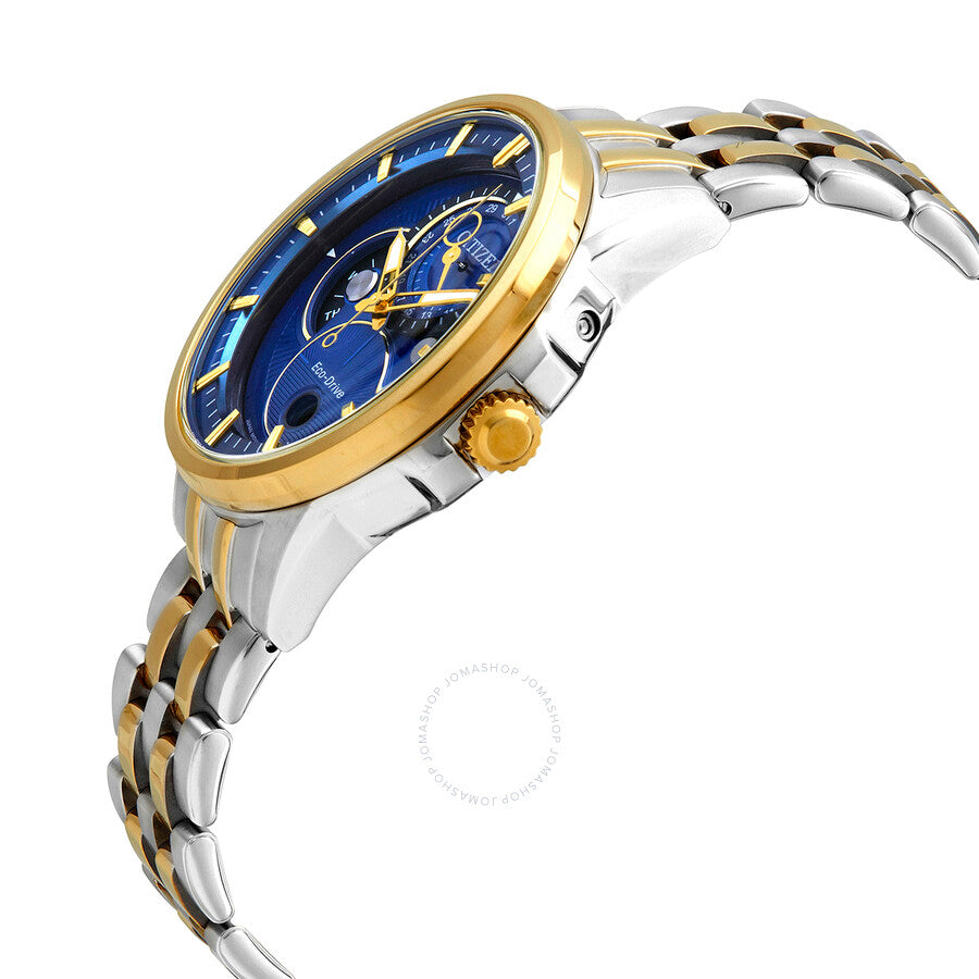 Reloj Citizen Calendrier Multifunción Esfera Azul Bicolor Hombre BU0054-52L