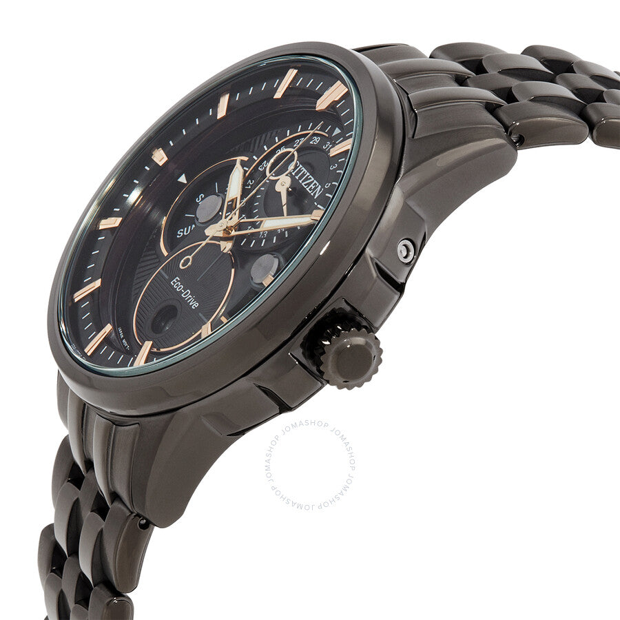 Citizen Calendrier Multifunction Black Dial Black-plated Men's Watch BU0057-54E