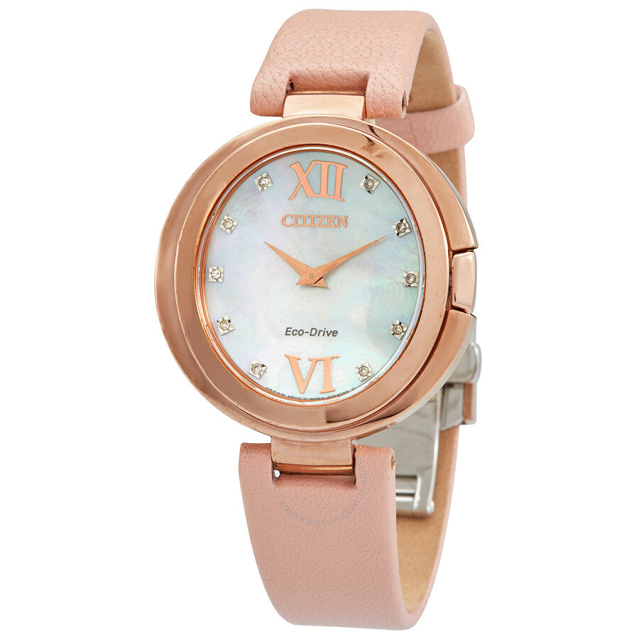 Citizen Capella Diamond Mother of Pearl Dial Ladies Watch EX1513-18D - The Watches Men & Co