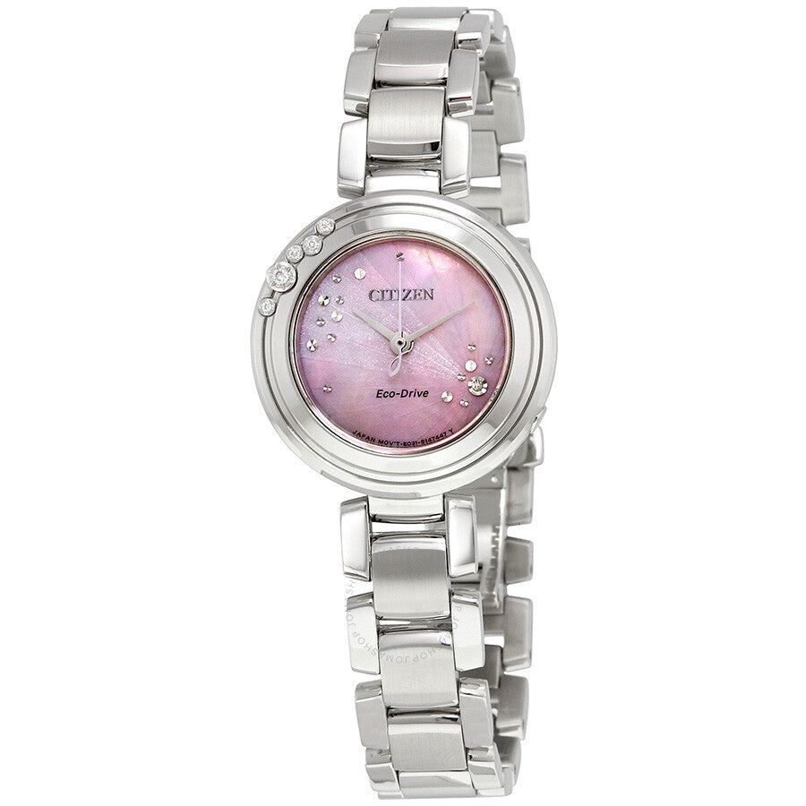 Citizen Carina Pink Mother of Pearl Dial Ladies Watch EM0460-50N - The Watches Men & Co