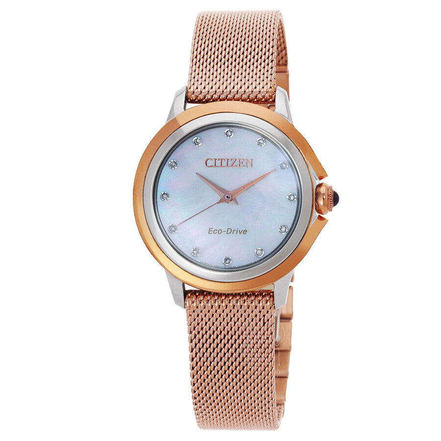 Citizen Ceci Diamond Mother of Pearl Dial Ladies Watch EM0796-75D - The Watches Men & Co
