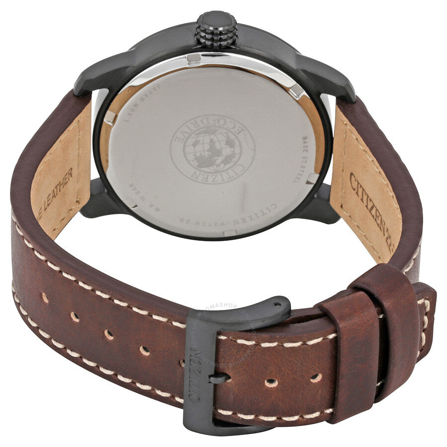 Citizen Chandler Eco-Drive Reloj de hombre de cuero marrón con esfera azul oscuro BM8478-01L