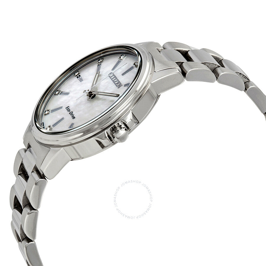 Citizen Chandler Eco-Drive Diamante Blanco Madreperla Dial Damas Reloj FE7030-57D