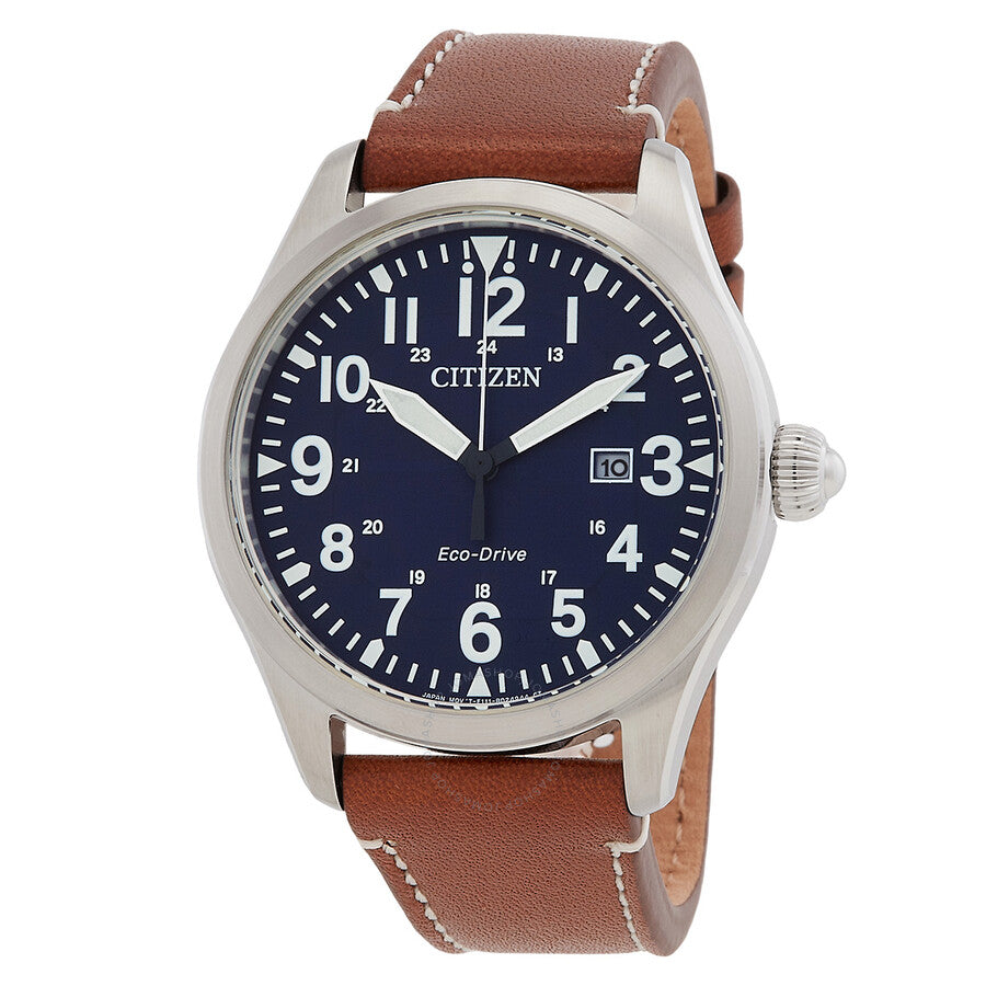 Reloj Citizen Chandler Military Eco-Drive con esfera azul para hombre BM6838-17L