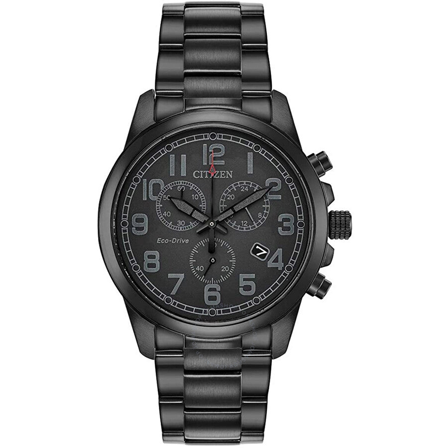 Citizen Chronograph Black Dial Black-plated Men's Watch AT0205-52E - The Watches Men & Co