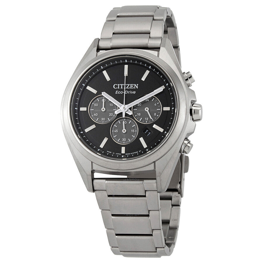 Citizen Chronograph Black Dial Titanium Men's Watch CA4390-55E - The Watches Men & Co