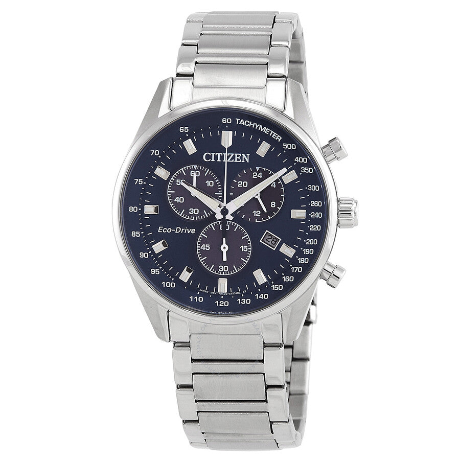 Citizen Chronograph Blue Dial Stainless Steel Men's Watch AT2390-82L - The Watches Men & Co