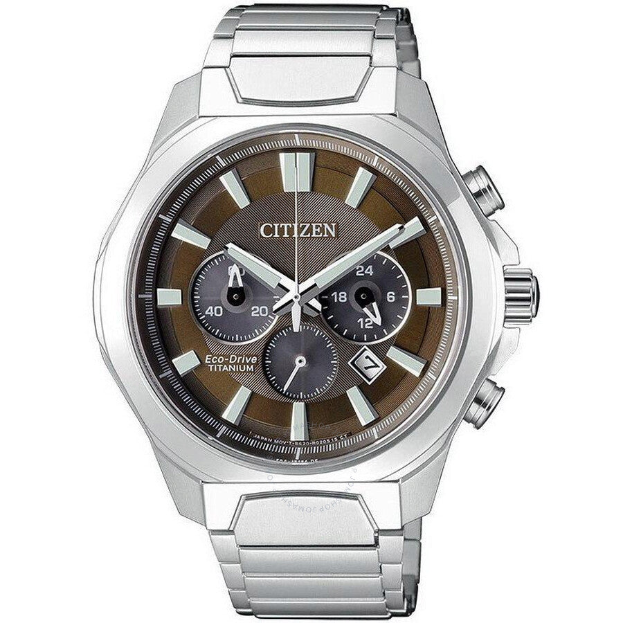 Citizen Chronograph Brown Dial Titanium Men's Watch CA4320-51W - The Watches Men & Co
