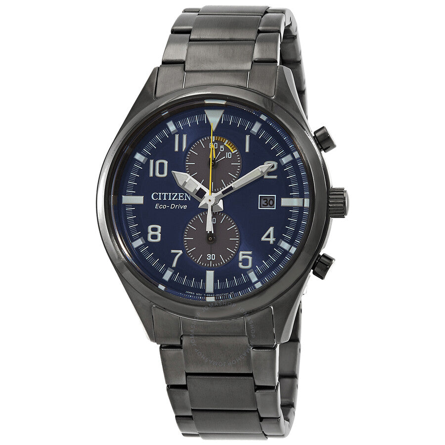 Citizen Chronograph Eco-Drive Blue Dial Men's Watch CA7027-83L - The Watches Men & Co