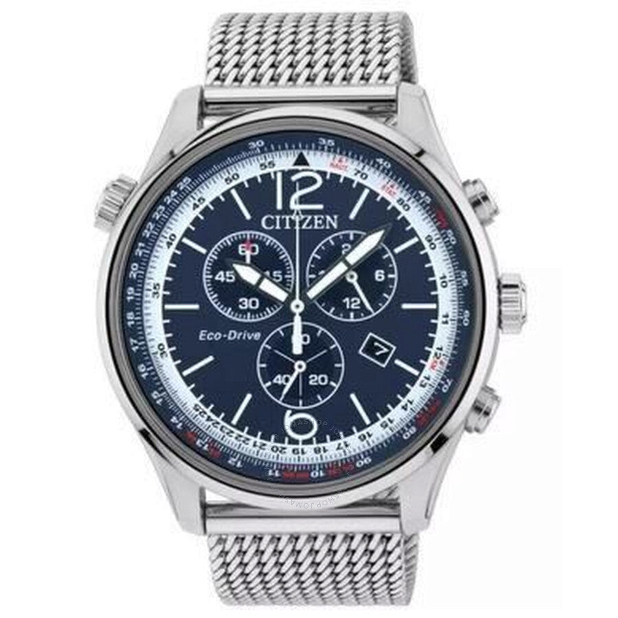 Citizen Chronograph Eco-Drive Blue Dial Watch AT0361-81L - The Watches Men & Co