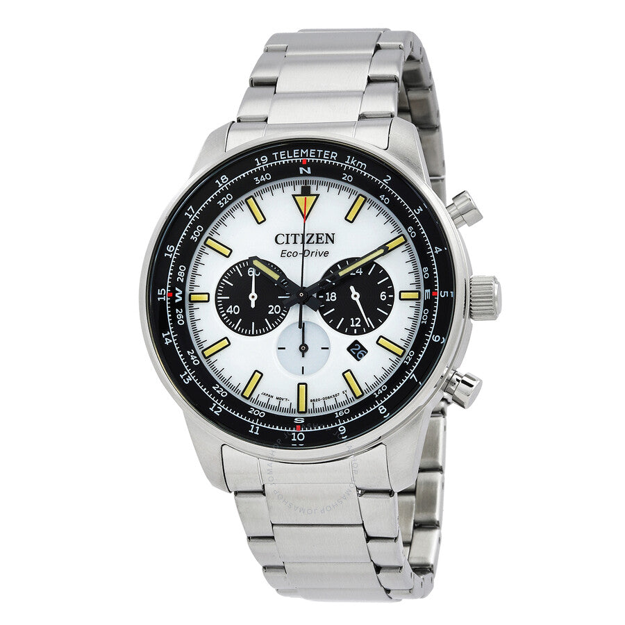 Citizen Chronograph Eco-Drive White Dial Men's Watch CA4500-91A - The Watches Men & Co