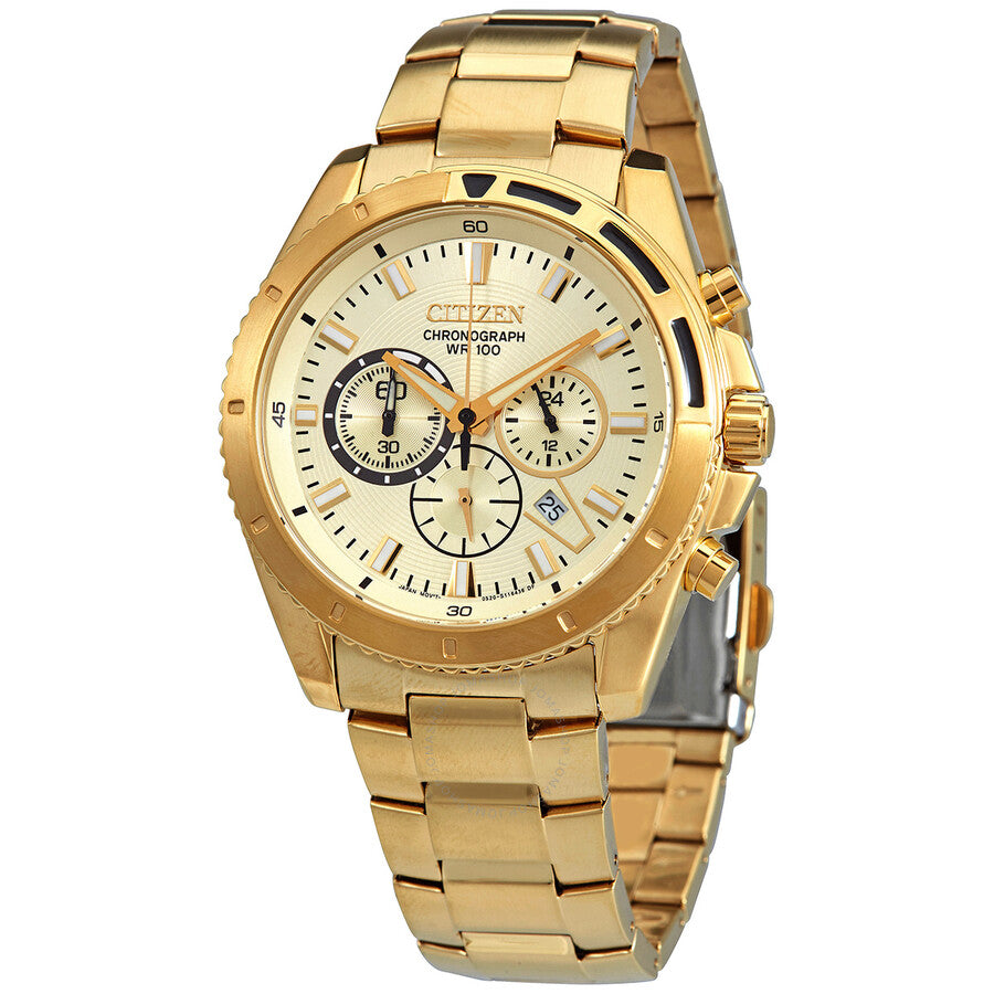 Citizen Chronograph Quartz Champagne Dial Men's Watch AN8012-50P - The Watches Men & Co