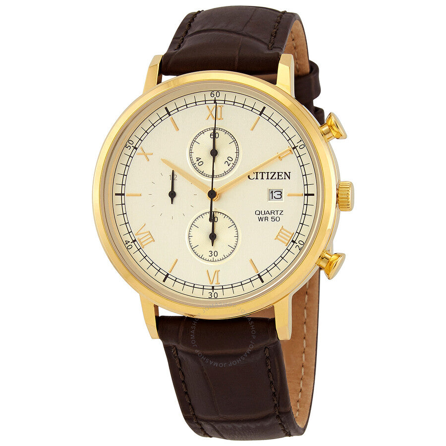 Citizen Chronograph Quartz Gold Dial Men's Watch AN3612-09P - The Watches Men & Co
